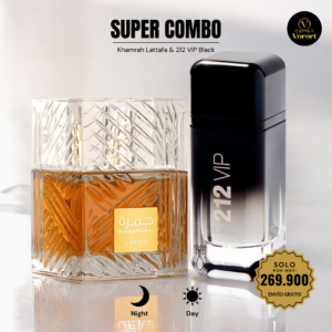 Combo Khamrah Lattafa + 212 VIP Black Carolina Herrera